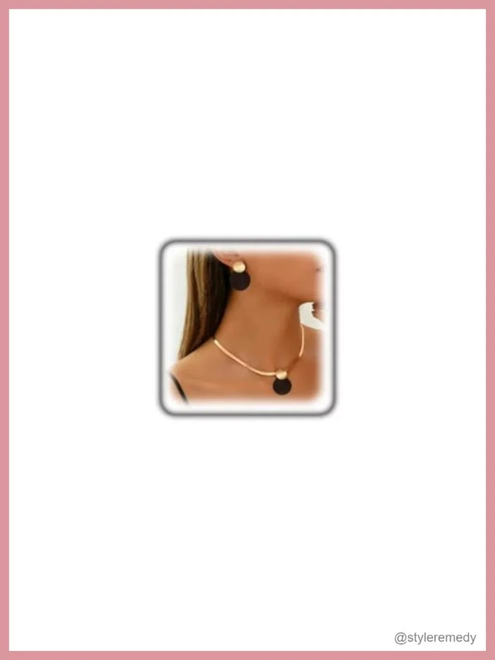 Chunky Disc Pendant Necklace and Drop Earrings Set Herringbone Choker